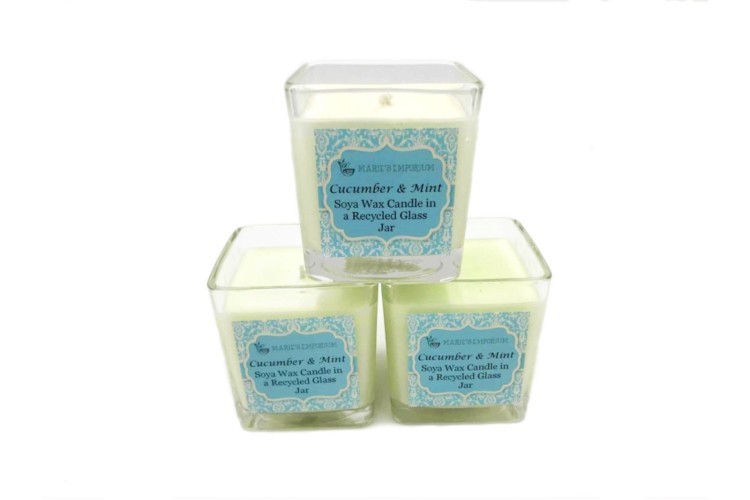 Aromatherapy Soy Wax Candle - Jar - Cucumber & Mint