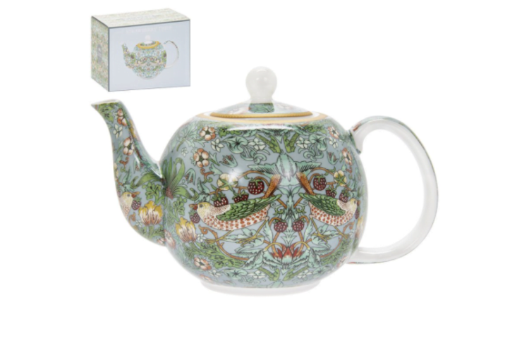 Teapot - Strawberry Thief teal tea pot
