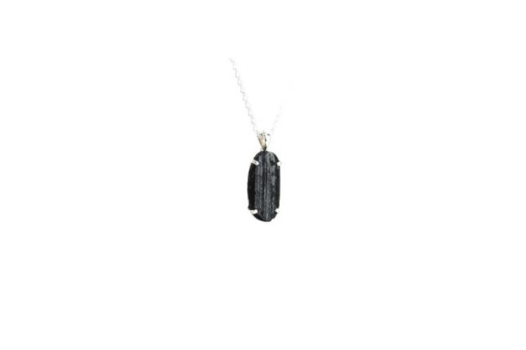 Necklace - Tourmaline Rough Oval .925 Pendant and chain