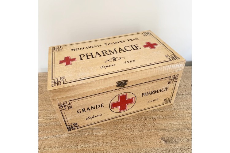 Home Decor - Vintage Style Wooden Pharmacie Box